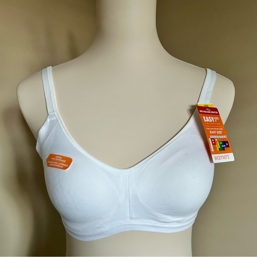 Warner’s EasyGo Soft White Bra with Side Coverage